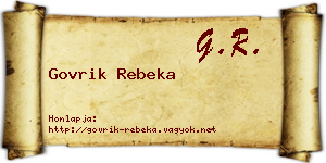 Govrik Rebeka névjegykártya
